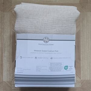 Linen Style Sheer Curtain Pair